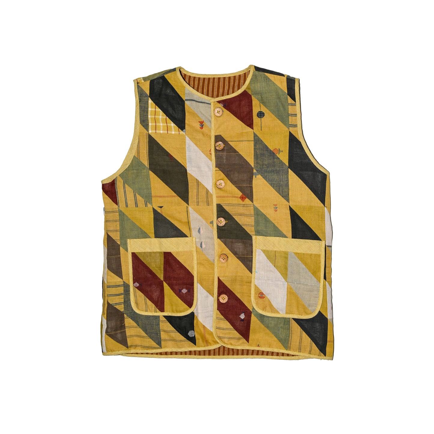 Barfi Jacket- Sleeveless (Yellow)