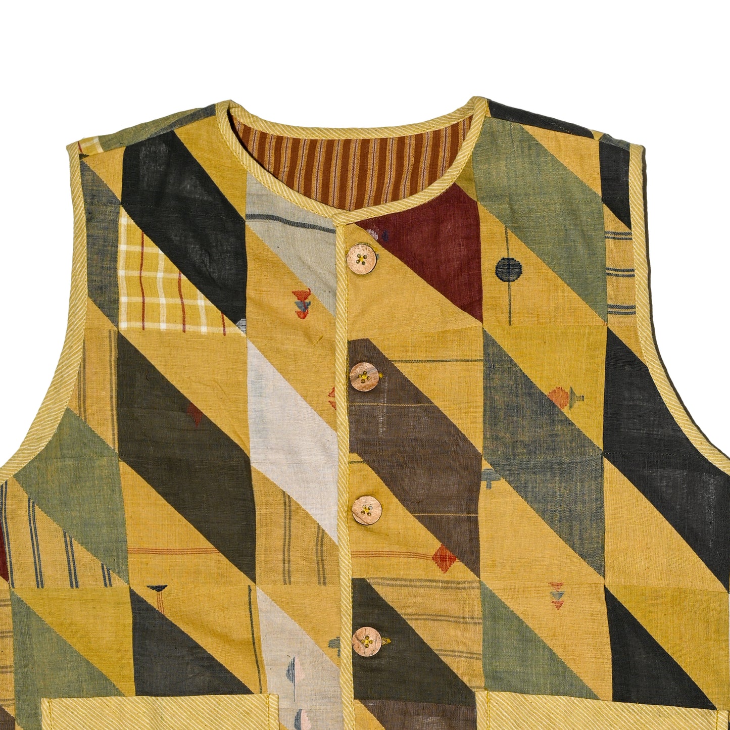 Barfi Jacket- Sleeveless (Yellow)