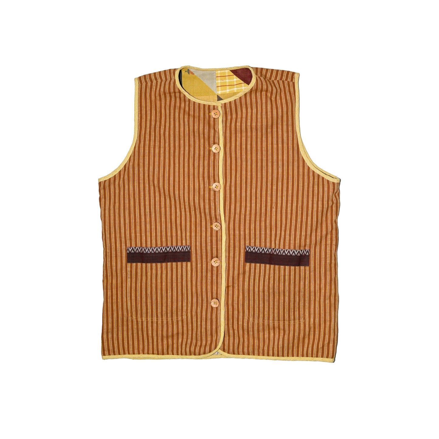 Barfi Jacket- Sleeveless (Yellow)