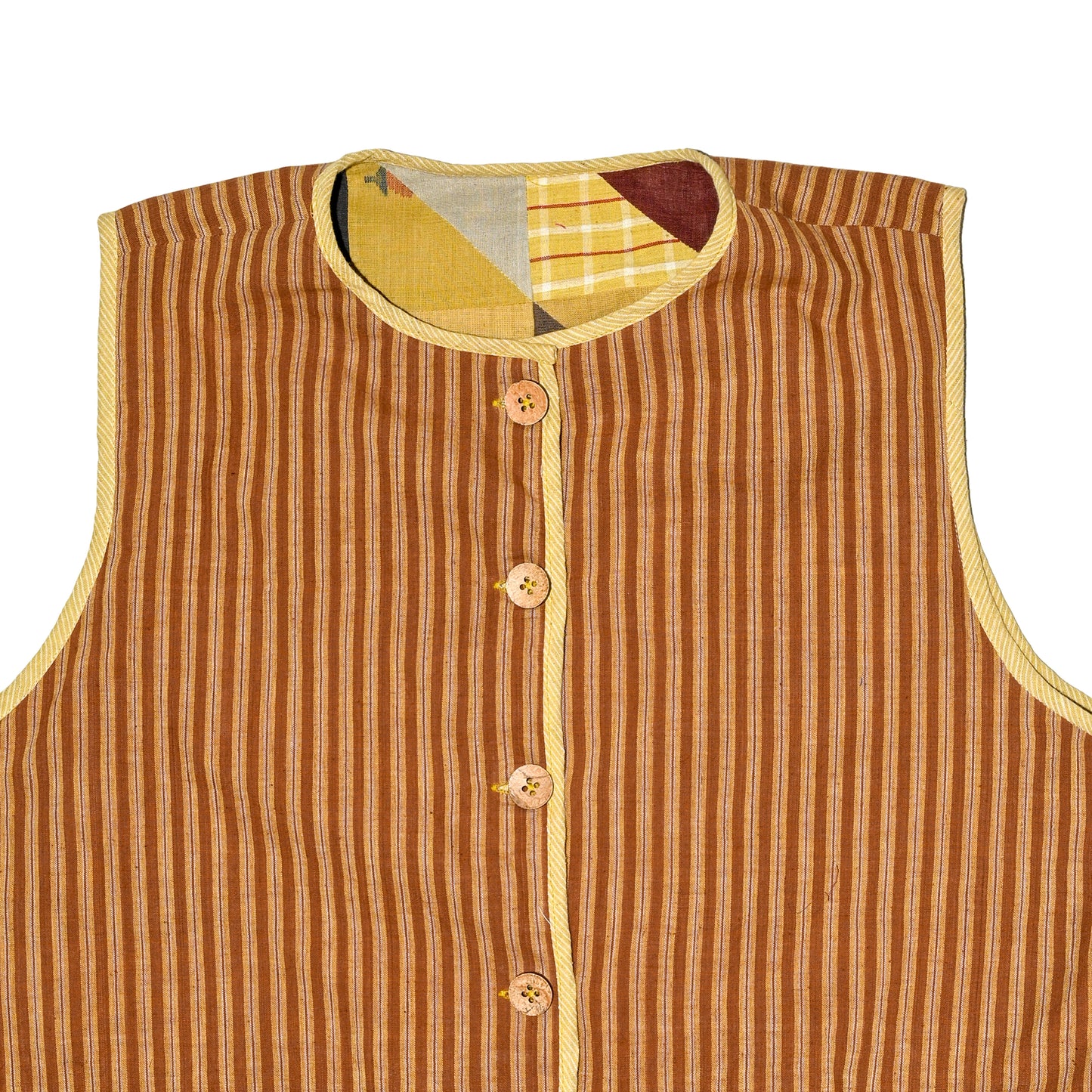 Barfi Jacket- Sleeveless (Yellow)