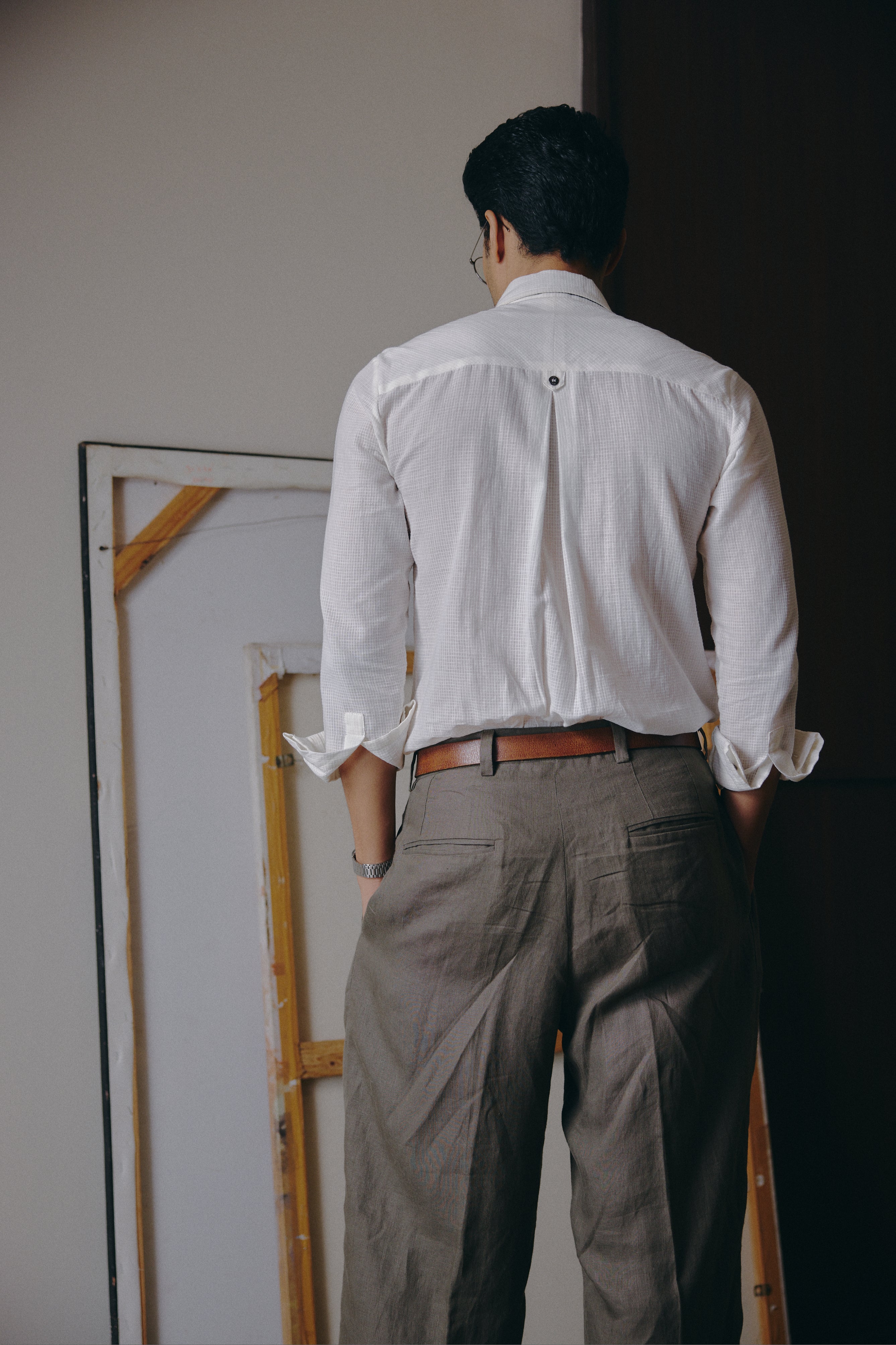 Pleated Trousers in Moss