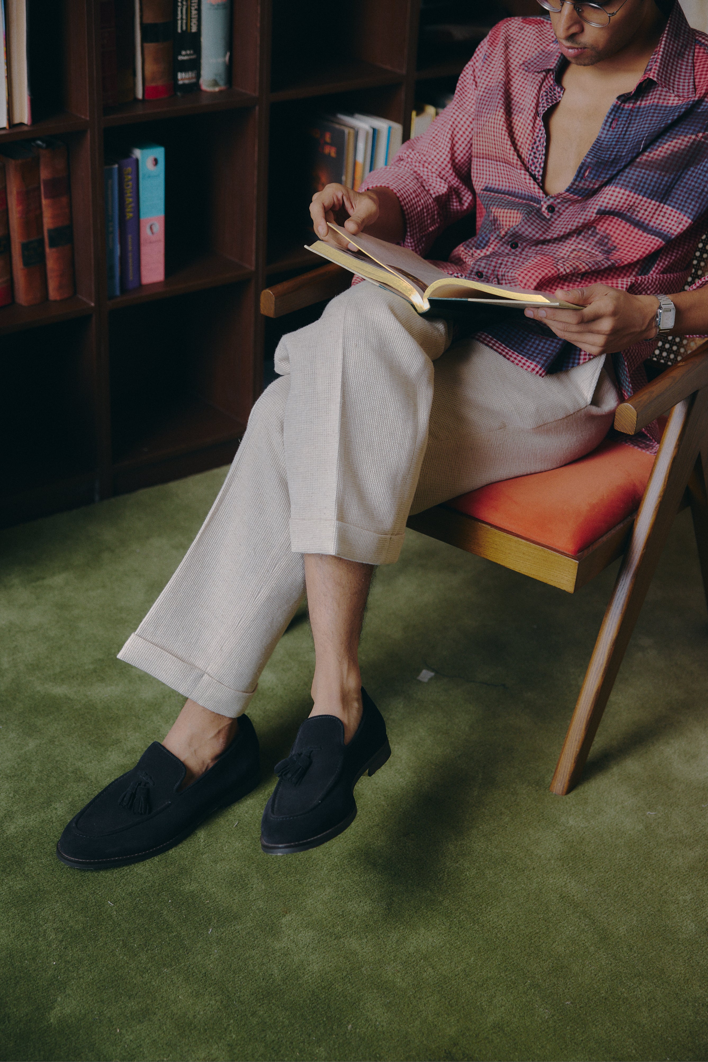 Cuffed Trousers in Oat