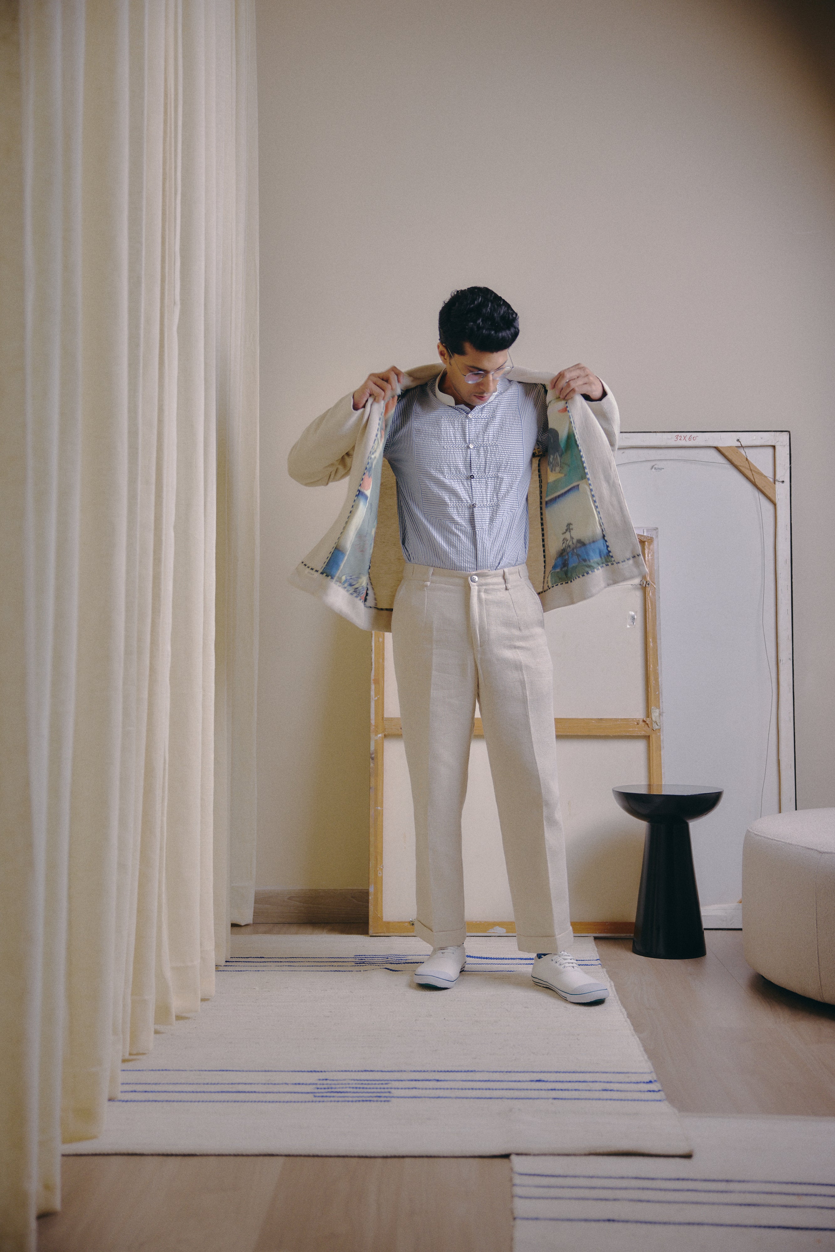 Unlined Blazer in Oat