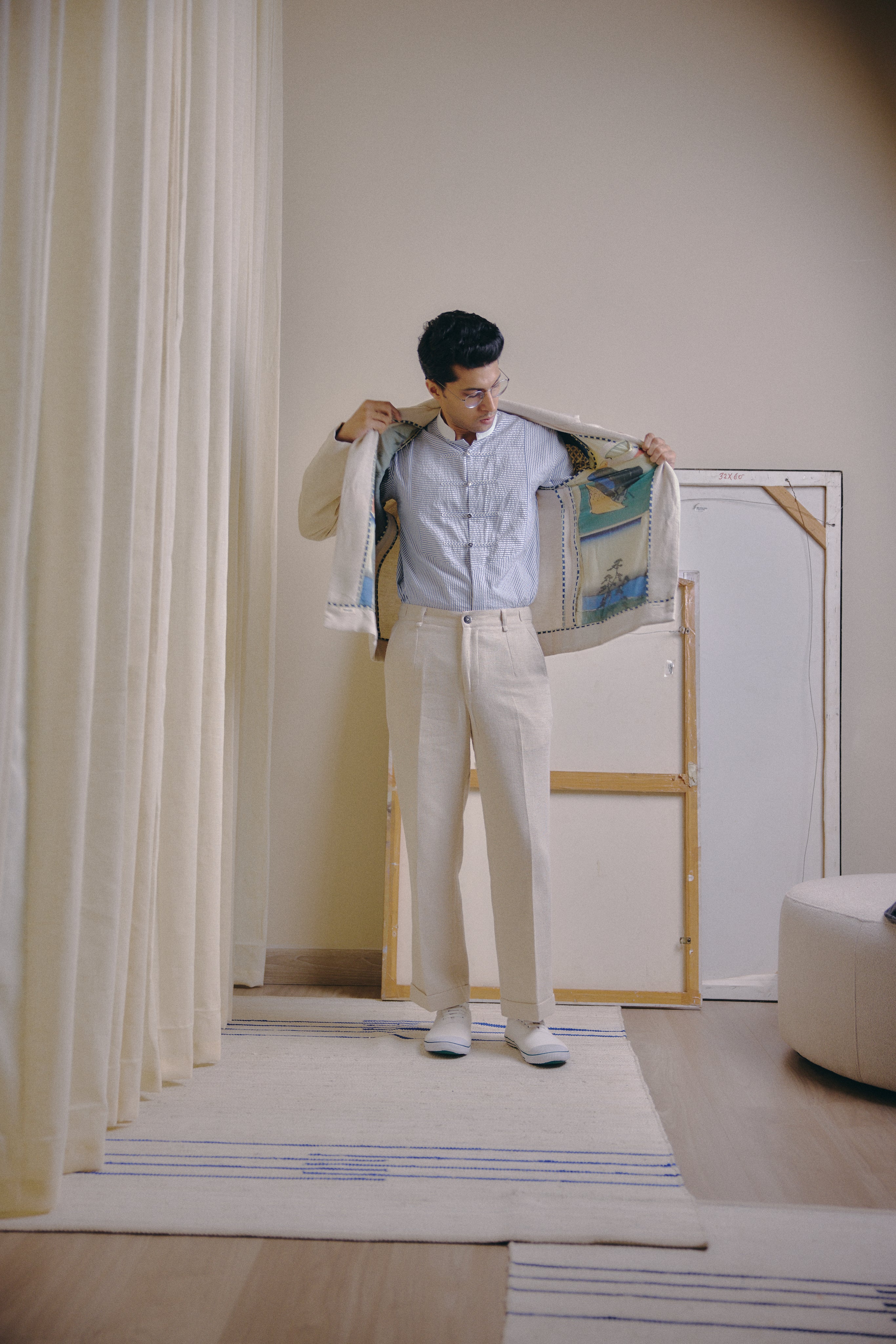 Cuffed Trousers in Oat