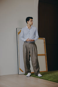 Pleated Trousers in Moss