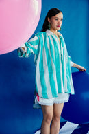 Wave shirt in Turquoise